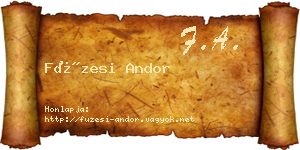 Füzesi Andor névjegykártya