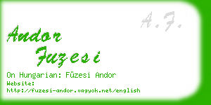 andor fuzesi business card