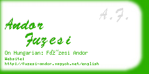 andor fuzesi business card